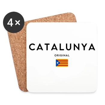 Catalan pride, minimalist elegant design - Coasters (set of 4) - white - Front