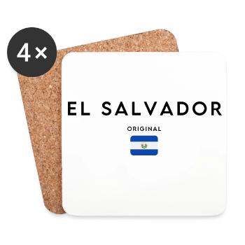 Salvadoran pride, minimalist sleek design - Coasters (set of 4) - white - Front