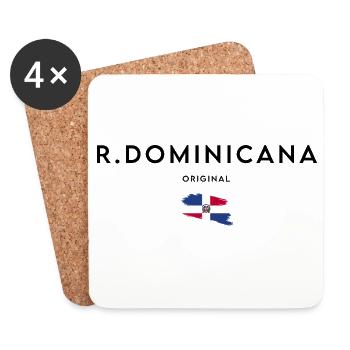 Dominican pride, sleek minimalist design - Coasters (set of 4) - white - Front