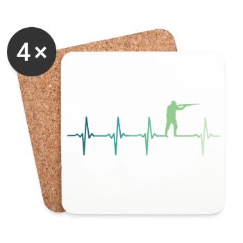 hunting Heartbeat hunter - Coasters (set of 4) - white - Front