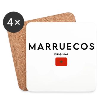 Flagge Marokkos, elegantes minimalistisches Design - Untersetzer (4er-Set) - Weiß - Vorne