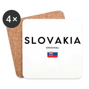 Drapeau de la Slovaquie, design minimaliste élégant - Dessous de verre (lot de 4) - blanc - Devant
