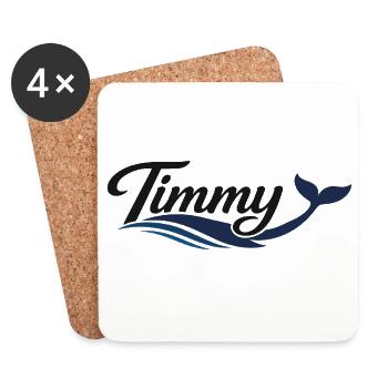 Timmy Wal Ondes typographiques - Dessous de verre (lot de 4) - blanc - Devant