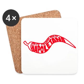 Napoli Pepper Typo-Art - Untersetzer (4er-Set) - Weiß - Vorne