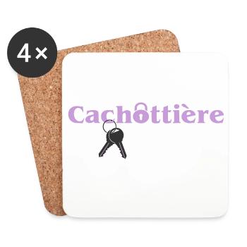 Cachottière Clés et Mystère - Dessous de verre (lot de 4) - blanc - Devant
