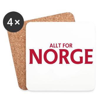 Allt för Norge – logo patriotique - Dessous de verre (lot de 4) - blanc - Devant