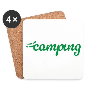 Camping Hashtag Camper Van Life Campingplatz Fan - Untersetzer (4er-Set) - Weiß - Vorne