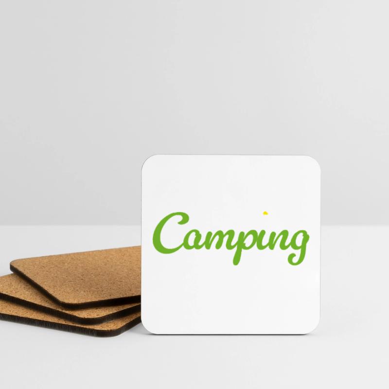Camping Flower Camper Quotes Hobby Summer Van Life Coasters (set of 4)
