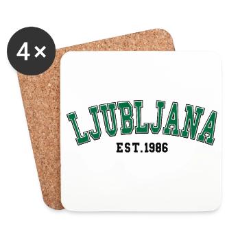 Ljubljana fondée en 1986 - Dessous de verre (lot de 4) - blanc - Devant