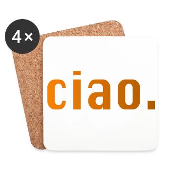 Ciao Italien Spruch Geschenk - Untersetzer (4er-Set) - Weiß - Vorne