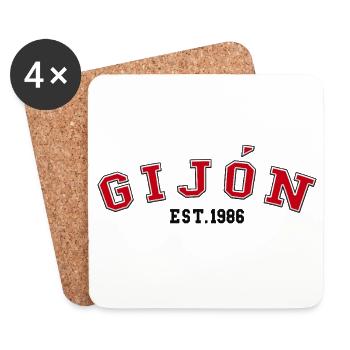 Gijón fondée en 1986 - Dessous de verre (lot de 4) - blanc - Devant