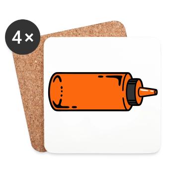 Sauce Bottle BBQ Grilling Ketchup Food Truck - Coasters (set of 4) - white - Front