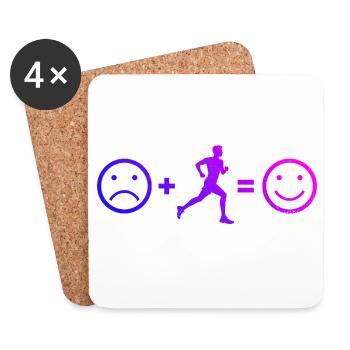 Idée cadeau pour une course à pied - Dessous de verre (lot de 4) - blanc - Devant