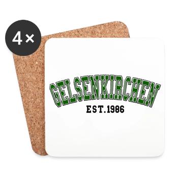 Gelsenkirchen Fondée en 1986 - Dessous de verre (lot de 4) - blanc - Devant