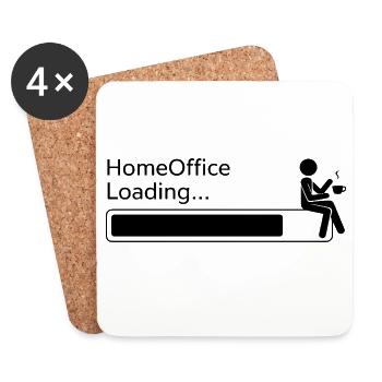  HomeOffice Loading Lustiger Kaffee Humor Für - Untersetzer (4er-Set) - Weiß - Vorne