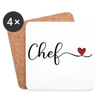 Chef - Untersetzer (4er-Set) - Weiß - Vorne