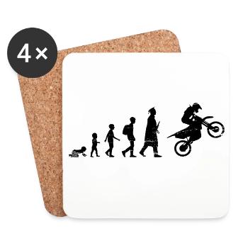 Cycle de vie du motocross - Dessous de verre (lot de 4) - blanc - Devant