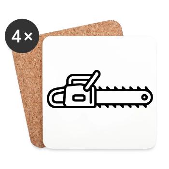 chainsaw - Coasters (set of 4) - white - Front