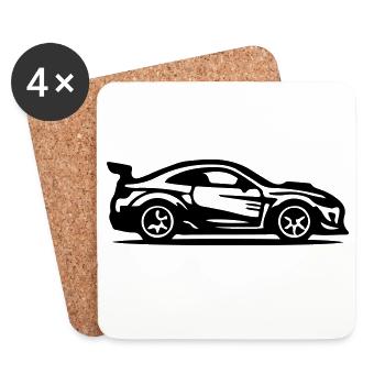 Car Sports Car Icon - Coasters (set of 4) - white - Front