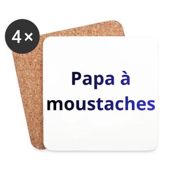 papa_moustaches - Dessous de verre (lot de 4) - blanc - Devant