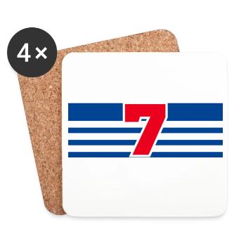 Numéro 7 France  - Dessous de verre (lot de 4) - blanc - Devant