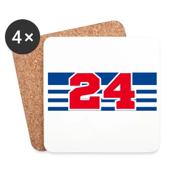 Numéro 24 France - Dessous de verre (lot de 4) - blanc - Devant