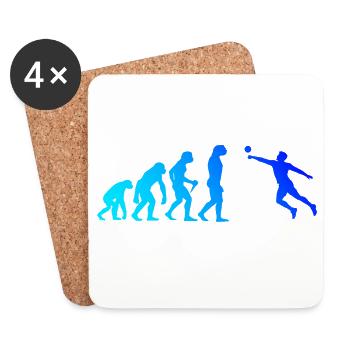 Geschenkidee für den Faustballspieler mit Fistball - Untersetzer (4er-Set) - Weiß - Vorne