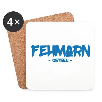 Fehmarn - Ostsee - Insel - Strand - Sommer - Sonne - Untersetzer (4er-Set) - Weiß - Vorne