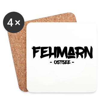 Fehmarn - Ostsee - Insel - Strand - Sommer - Sonne - Untersetzer (4er-Set) - Weiß - Vorne
