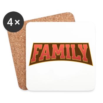 Famille - Dessous de verre (lot de 4) - blanc - Devant