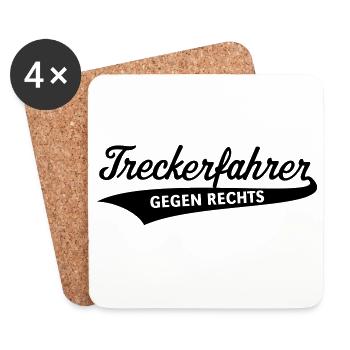 Treckerfahrer Gegen Rechts (Trecker Traktor / V4B) - Untersetzer (4er-Set) - Weiß - Vorne