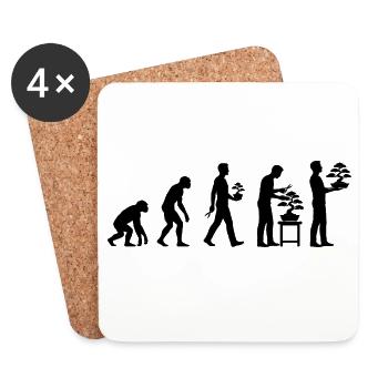 Bonsaï Évolution des plantes Bonsaï japonaises - Dessous de verre (lot de 4) - blanc - Devant
