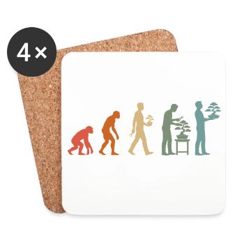 Japanese Bonsai Tree Plant Vintage Evolution - Coasters (set of 4) - white - Front
