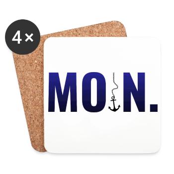 MOIN. mit Anker und Punkt - Untersetzer (4er-Set) - Weiß - Vorne