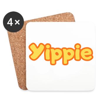 Yippie - Dessous de verre (lot de 4) - blanc - Devant