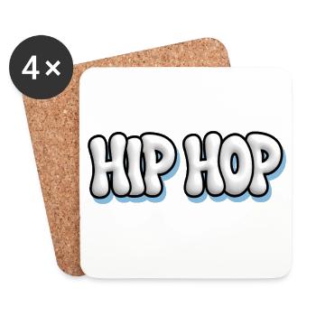 HIP HOP - White Bubble 3D Graffiti Oldschool - Untersetzer (4er-Set) - Weiß - Vorne