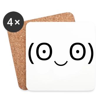 Astonished emoticon (ʘ‿ʘ) big eyes - Coasters (set of 4) - white - Front