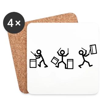 Trois batteurs - Dessous de verre (lot de 4) - blanc - Devant