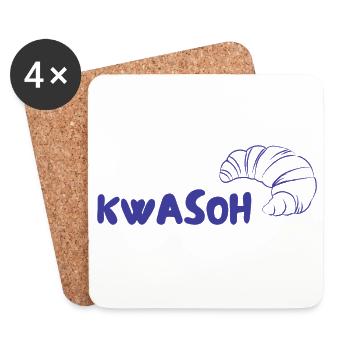 Logo du croissant KWASOH Imprimé - Dessous de verre (lot de 4) - blanc - Devant
