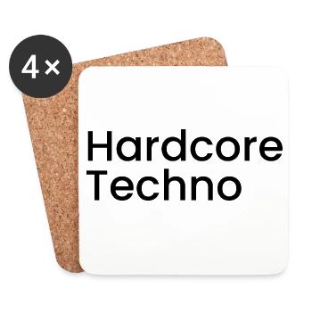 Hardcore-Techno - Untersetzer (4er-Set) - Weiß - Vorne