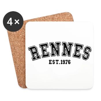 Rennes Est. 1976 - Coasters (set of 4) - white - Front