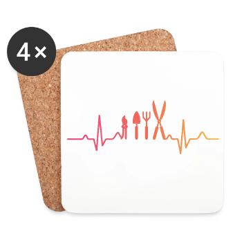 Sunset Heartbeat Gardener Planter - Coasters (set of 4) - white - Front
