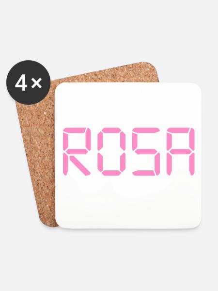 Pink - LCD - Coasters (set of 4) - white