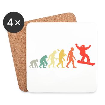 Snowboard Evolution für Snowboarder - Untersetzer (4er-Set) - Weiß - Vorne