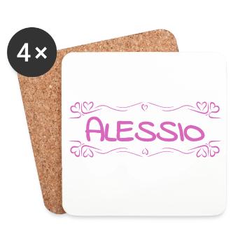 Geschenk für Alessio - Untersetzer (4er-Set) - Weiß - Vorne