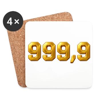 Or fin 999,9 - Dessous de verre (lot de 4) - blanc - Devant