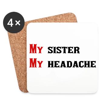My sister nice quote - Coasters (set of 4) - white - Front