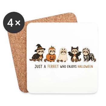 Ferret Halloween Crew - Untersetzer (4er-Set) - Weiß - Vorne