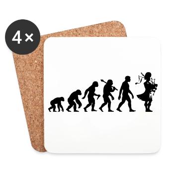 Dudelsack Evolution Für Highland Dudelsackspieler - Untersetzer (4er-Set) - Weiß - Vorne