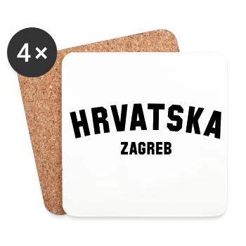 ZAGREB Hrvatska - Croatie - Croatie - Dessous de verre (lot de 4) - blanc - Devant